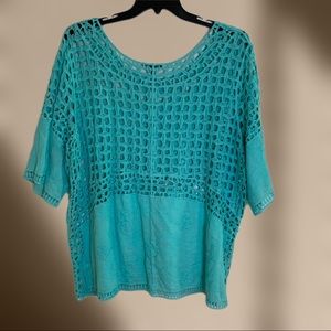 Lane Bryant Teal Blouse, Cover-Up